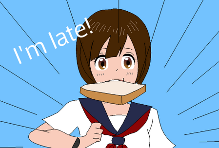 烤面包的女孩